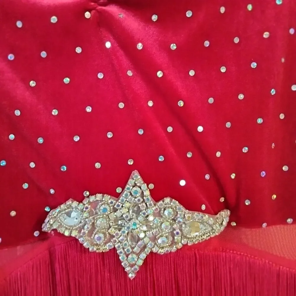 Ice Skating dress Competition Figure Skating Baton Twirling Costume Adult child